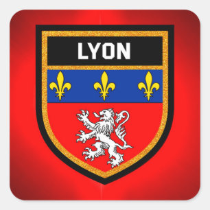 Sticker Carré Drapeau Lyon