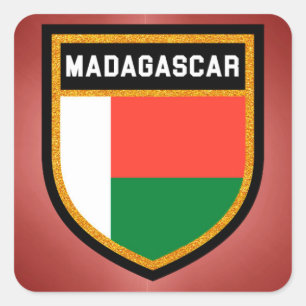 Sticker Carré Drapeau Madagascar