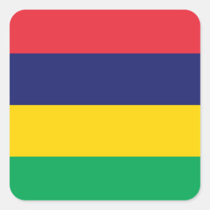 Sticker Carré Drapeau Maurice