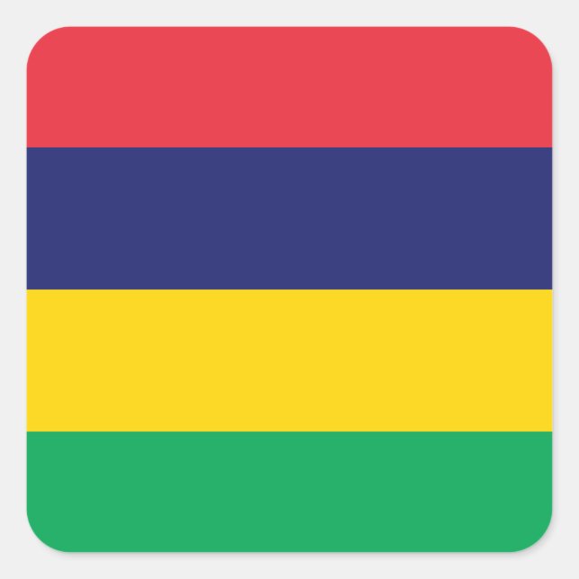 Sticker Carré Drapeau Maurice (Devant)