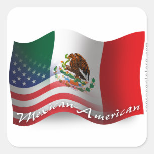 Sticker Carré Drapeau mexicain américain