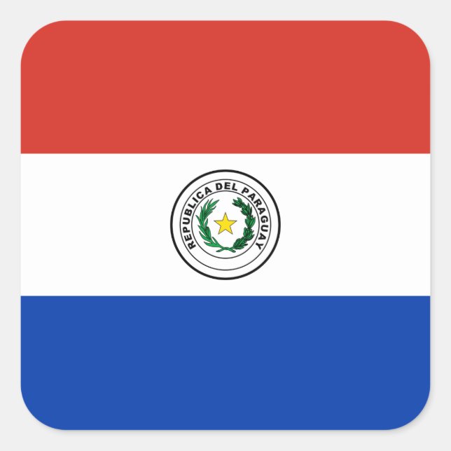 Sticker Carré Drapeau mondial du Paraguay (Devant)