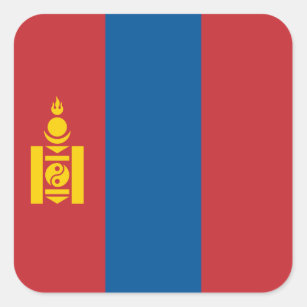 Sticker Carré Drapeau mongol