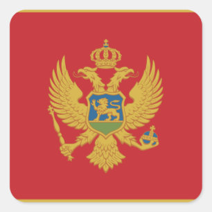 Sticker Carré Drapeau monténégrin
