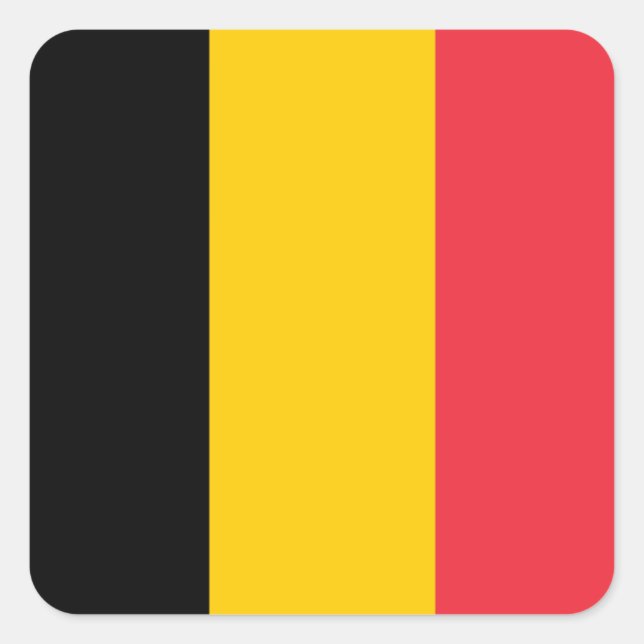 Sticker Carré Drapeau national de Belgique (Devant)