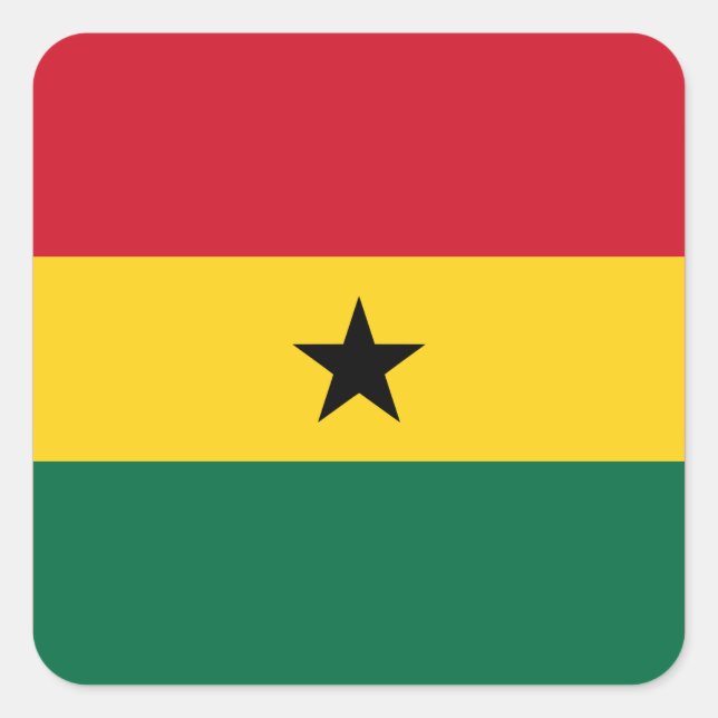 Sticker Carré Drapeau national du Ghana (Devant)