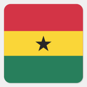 Sticker Carré Drapeau national du Ghana