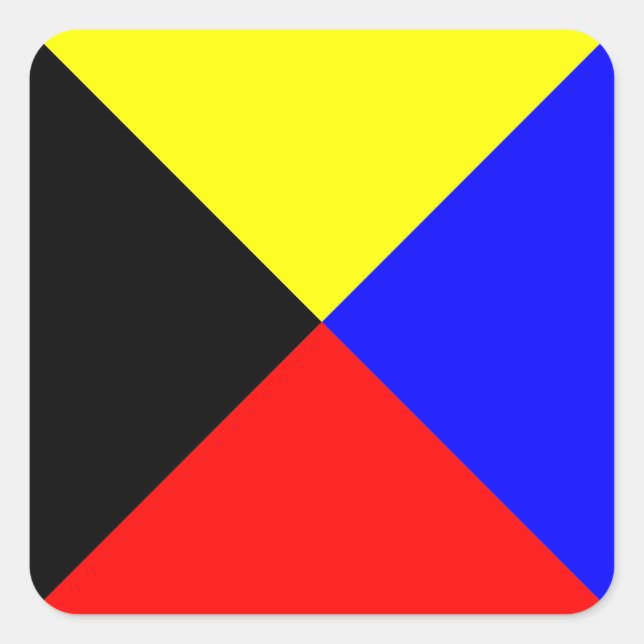 Sticker Carré Drapeau nautique ZULU (Devant)