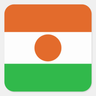 Sticker Carré Drapeau nigérien, Drapeau du Niger