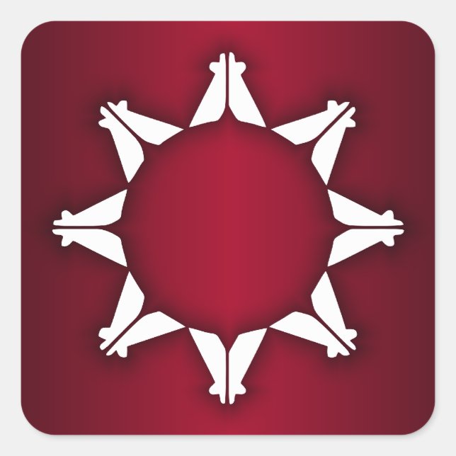 Sticker Carré Drapeau Oglala Lakota (Devant)