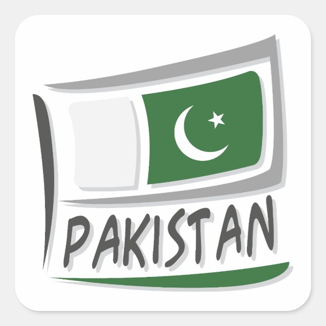 Sticker Carré Drapeau Pakistan Pride X (Devant)