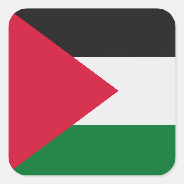 Sticker Carré Drapeau palestinien (Devant)
