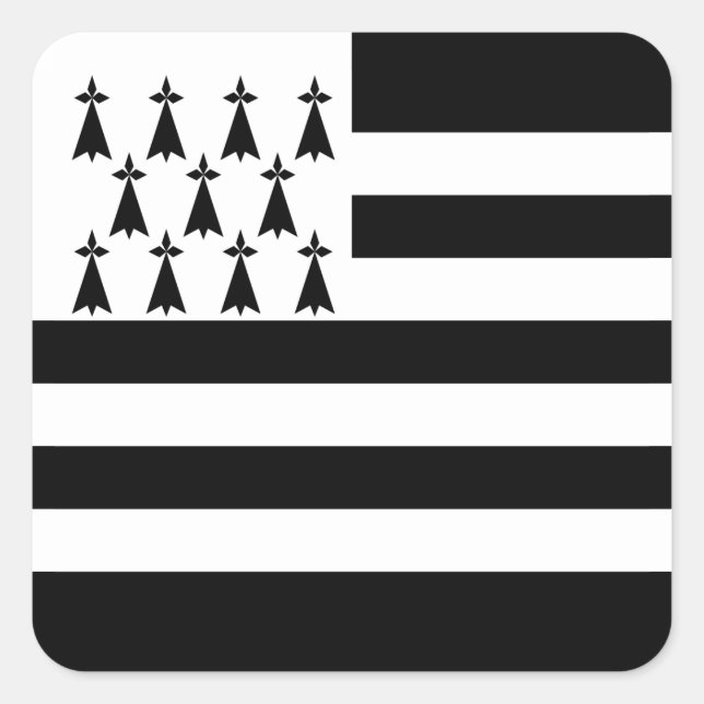 Sticker Carré Drapeau patriotique breton (Devant)
