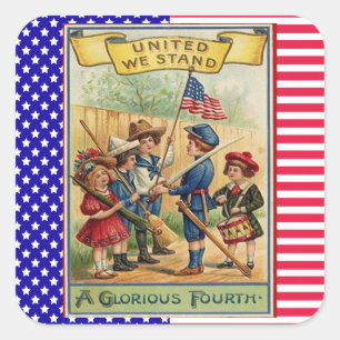 Sticker Carré Drapeau patriotique du 4 juillet