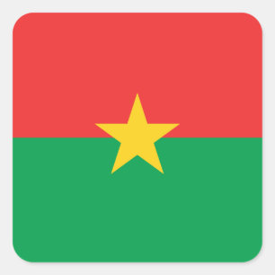 Sticker Carré Drapeau patriotique du Burkina Faso