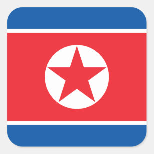 Sticker Carré Drapeau patriotique nord-coréen