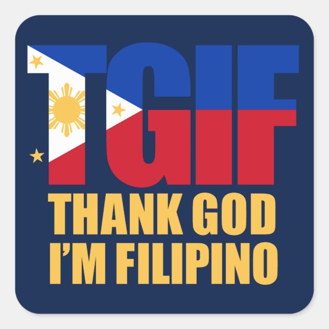 Sticker Carré Drapeau philippin du TGIF (Devant)