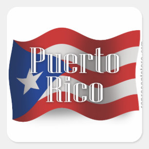 Sticker Carré Drapeau Porto Rico Waving