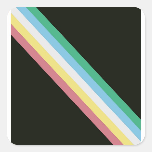 Sticker Carré Drapeau Pour Handicap Pour Fierté (Devant)