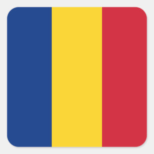 Sticker Carré Drapeau roumain