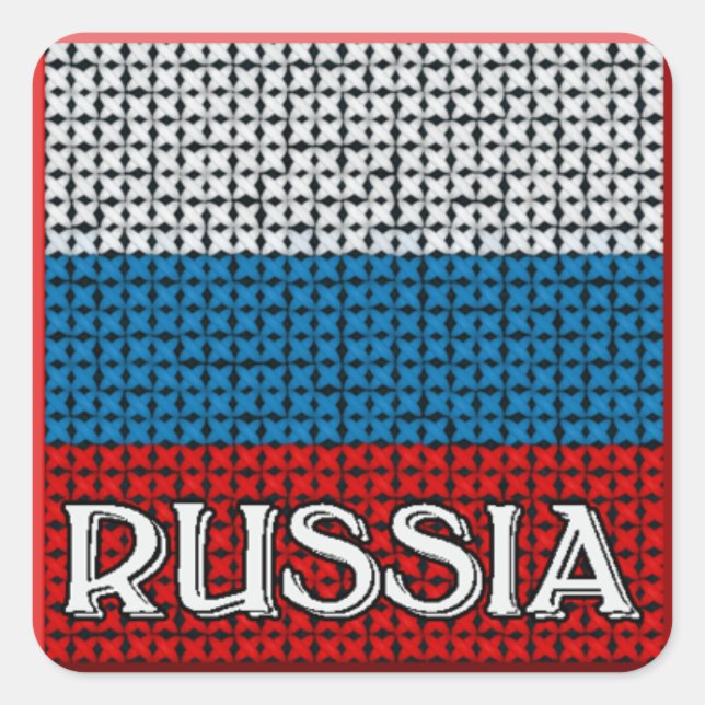 STICKER CARRÉ DRAPEAU RUSSE (Devant)