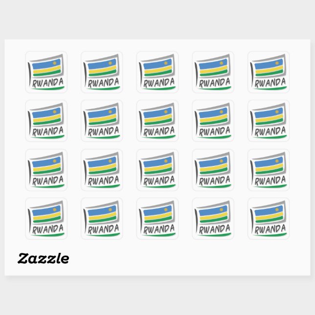 Sticker Carré Drapeau Rwanda Pride X (Feuille)