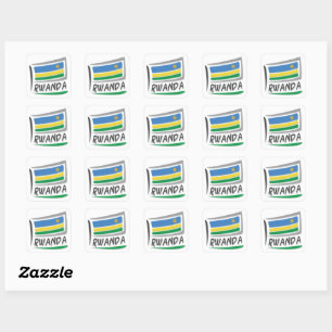 Sticker Carré Drapeau Rwanda Pride X
