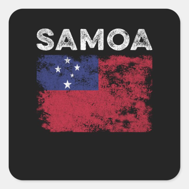 Sticker Carré Drapeau Samoa en détresse - Drapeau Samoan (Devant)