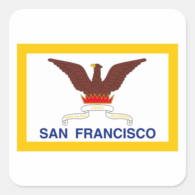 Sticker Carré Drapeau San Francisco (Devant)