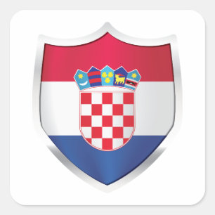 Sticker Carré Drapeau Silver Shield Croatie