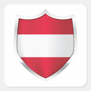 Sticker Carré Drapeau Silver Shield en Autriche
