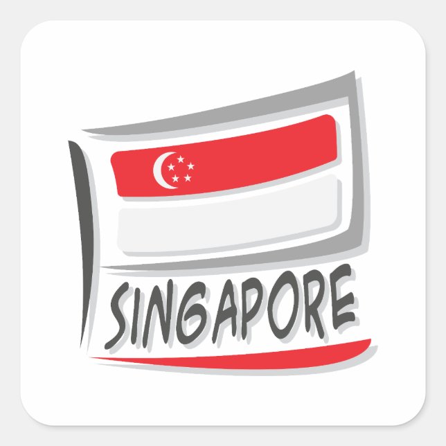 Sticker Carré Drapeau Singapore Pride X (Devant)