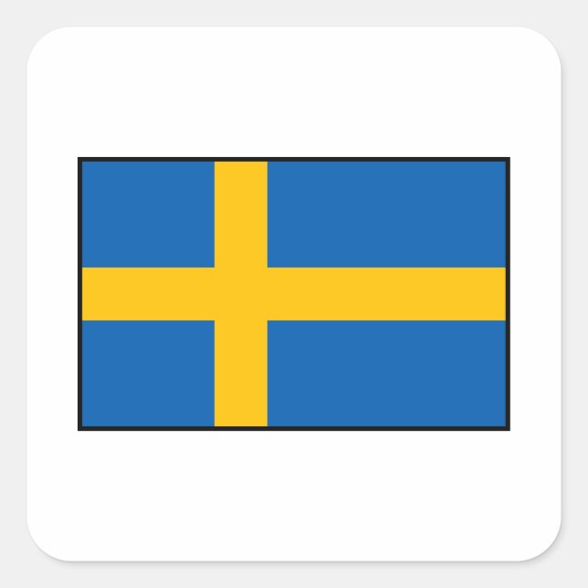 Sticker Carré Drapeau suédois (Devant)