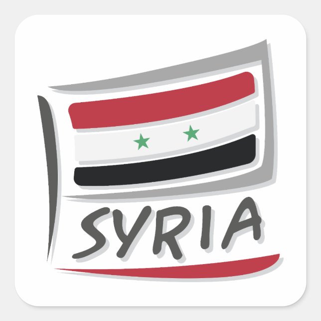 Sticker Carré Drapeau Syrie Pride X (Devant)