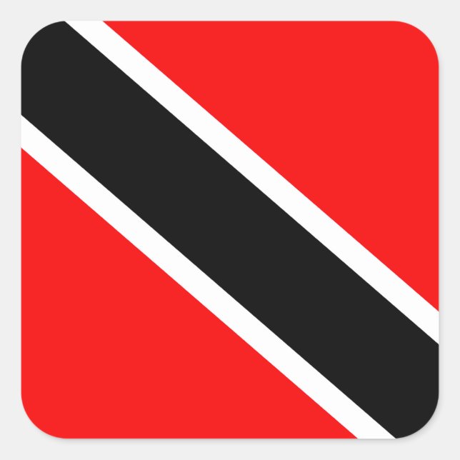 Sticker Carré Drapeau Trinité-et-Tobago (Devant)