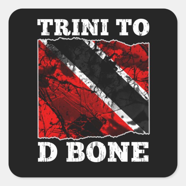 Sticker Carré Drapeau Trinité-et-Tobago - Trini À D Bone (Devant)