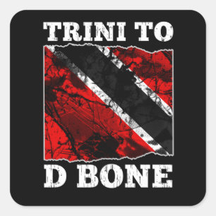 Sticker Carré Drapeau Trinité-et-Tobago - Trini À D Bone