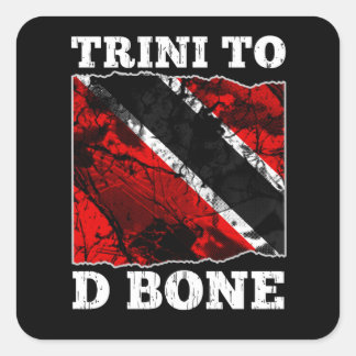 Sticker Carré Drapeau Trinité-et-Tobago - Trini À D Bone