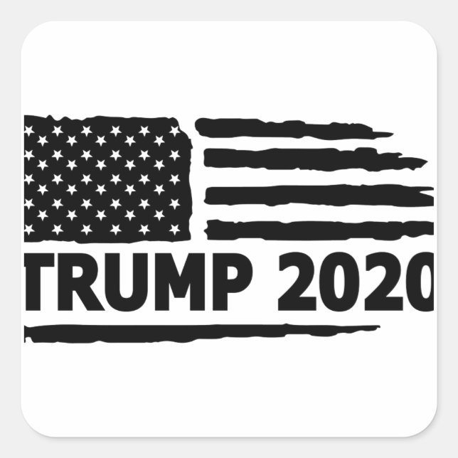 Sticker Carré Drapeau Trump 2020 (Devant)