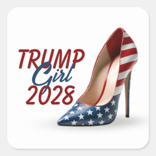 Sticker Carré Drapeau TRUMP FILLE 2028 Chaussure haute talon