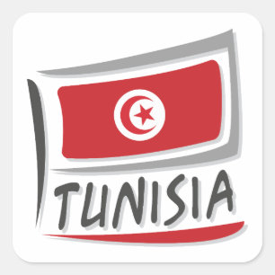 Sticker Carré Drapeau Tunisie Pride X