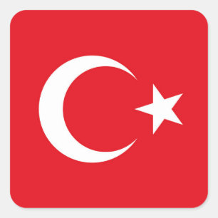 Sticker Carré Drapeau Turquie