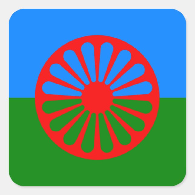 Sticker Carré Drapeau tzigane (Devant)