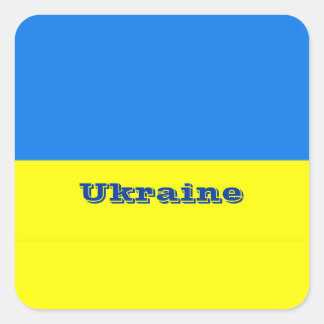 Sticker Carré Drapeau Ukraine