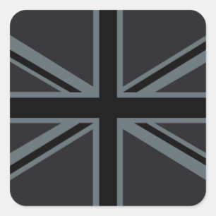 Sticker Carré Drapeau Union Jack noir