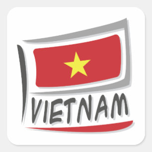 Sticker Carré Drapeau Vietnam Pride X