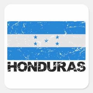 Sticker Carré Drapeau Vintage du Honduras