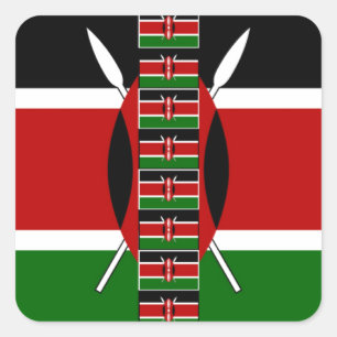 Sticker Carré Drapeaux miniatures sans couture du Kenya Cadres d
