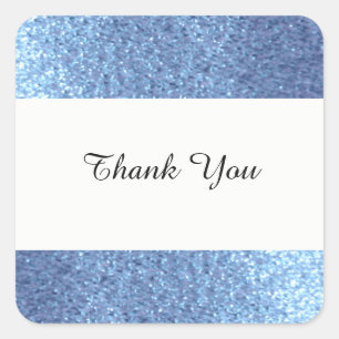 Sticker Carré Dreamy Blue Faux Parties scintillant Merci