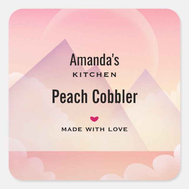 Sticker Carré Dreamy Pastel Mountain Paysage Cuisine (Devant)